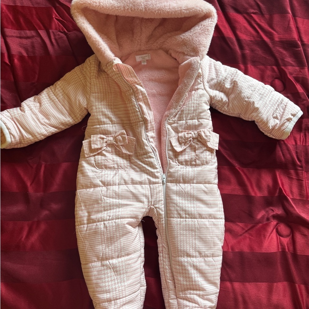 Tahari Baby Soft Pink Fleece Snowsuit